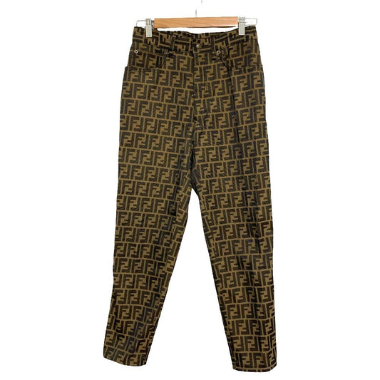 Fendi Vintage Zucca Pattern Tapered Pants I Beige 42