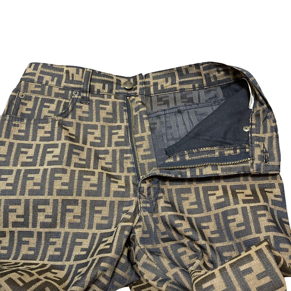 Fendi Vintage Zucca Pattern Tapered Pants I Beige 42 — view 5