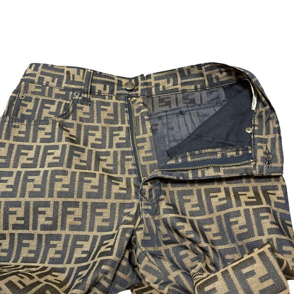 Fendi Vintage Zucca Pattern Tapered Pants I Beige 42 — view 5
