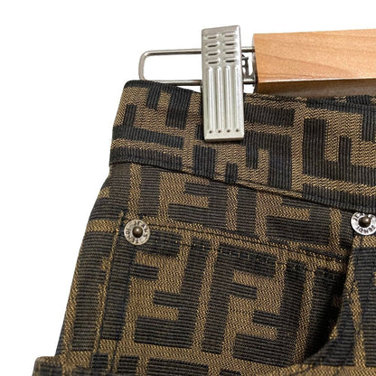 Fendi Vintage Zucca Pattern Tapered Pants I Beige 42 — view 4