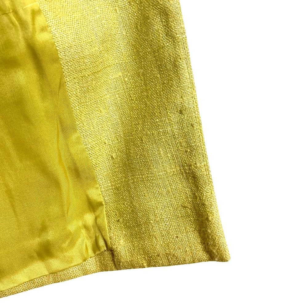 Gucci Tom Ford Era Sun Button Silk Collarless Jacket Yellow Stand Collar 42 — view 6
