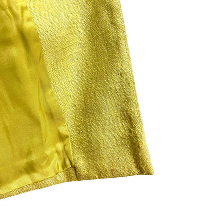 Gucci Tom Ford Era Sun Button Silk Collarless Jacket Yellow Stand Collar 42 — view 6