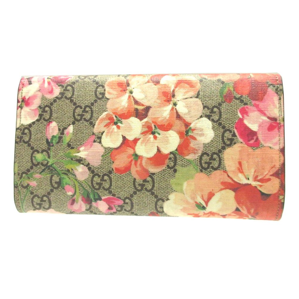 Gucci GG Blooms Supreme Leather Beige Red Bifold Wallet — view 3