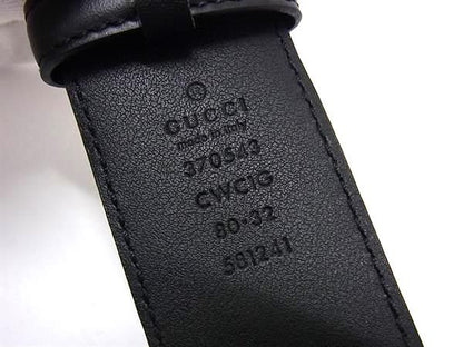 Gucci Interlocking G Guccissima Leather Gold 80 32 Black Belt — view 4