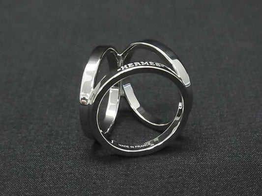 Hermes Trio Scarf Ring Closure Silver