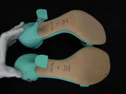 Louis Vuitton Leather Heels Shoes Mint Green — view 4