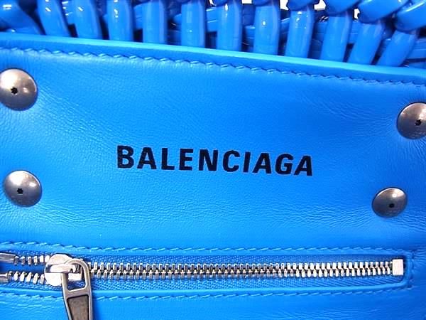 Balenciaga Bistro XS Patent Leather 2-Way Handbag Shoulder Blue — view 6