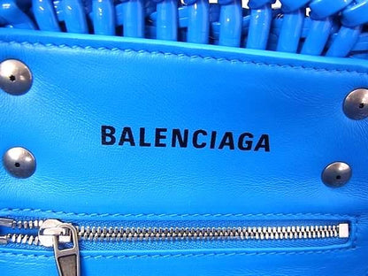 Balenciaga Bistro XS Patent Leather 2-Way Handbag Shoulder Blue — view 6
