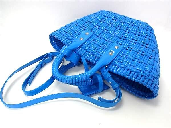Balenciaga Bistro XS Patent Leather 2-Way Handbag Shoulder Blue — view 3