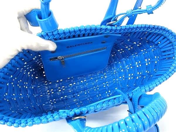 Balenciaga Bistro XS Patent Leather 2-Way Handbag Shoulder Blue — view 5