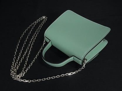 Cartier Panthere C Micro Leather Chain Shoulder Bag Pochette Green — view 3