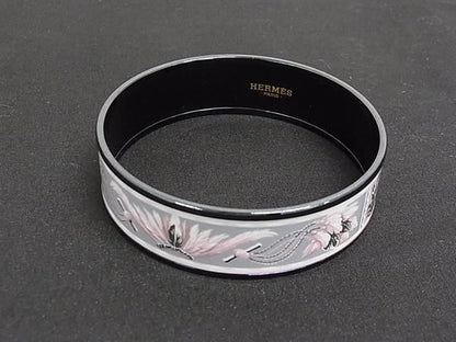 Hermes Enamel GM Cloisonne Bracelet Bangle Black Pink — view 2