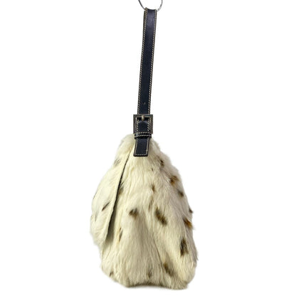Fendi Shoulder Bag Mamma Bucket Ivory Dark Brown Leather Fur — view 4