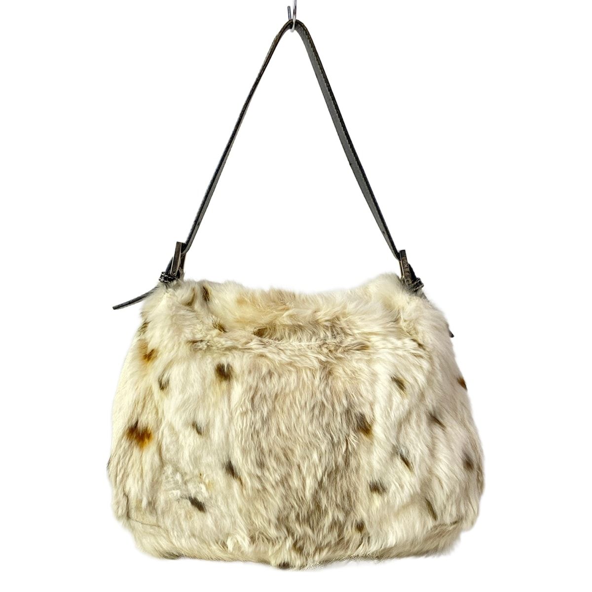 Fendi Shoulder Bag Mamma Bucket Ivory Dark Brown Leather Fur — view 3