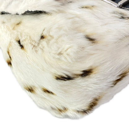 Fendi Shoulder Bag Mamma Bucket Ivory Dark Brown Leather Fur — view 7