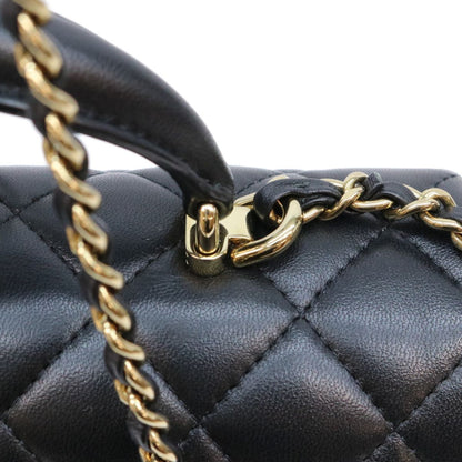 Chanel Black Lambskin Top Handle Mini Quilted 20 — view 7