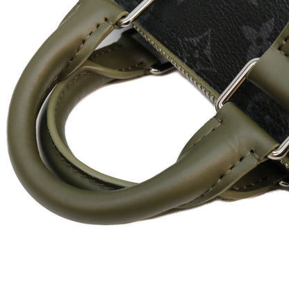 Louis Vuitton Monogram Eclipse Khaki Green Keepall Bandouliere 25 Boston Bag — view 7