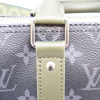 Louis Vuitton Monogram Eclipse Khaki Green Keepall Bandouliere 25 Boston Bag — view 8