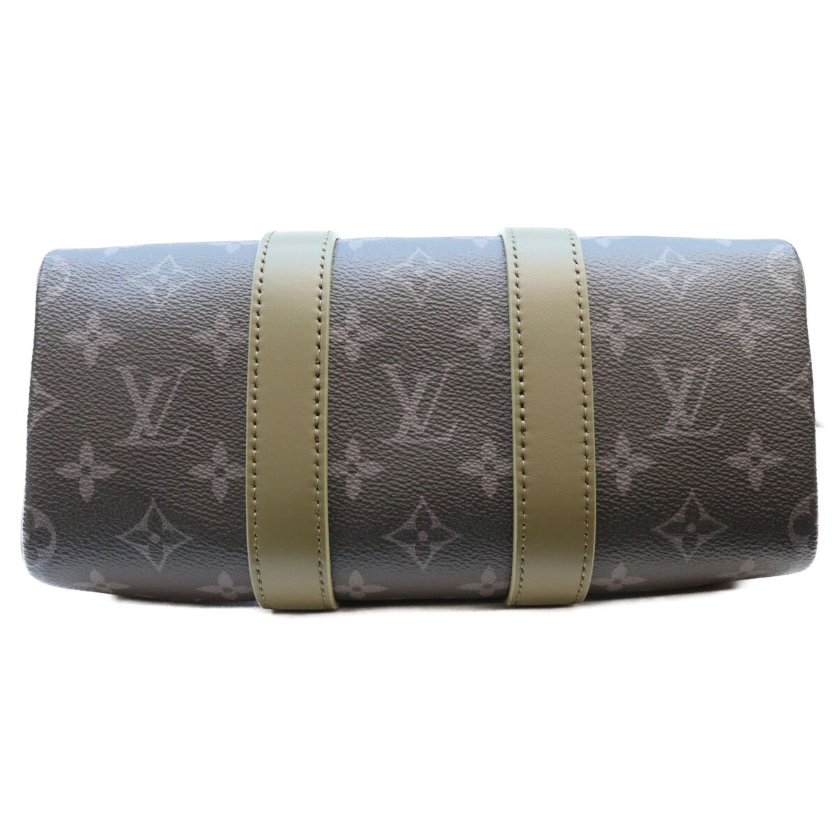 Louis Vuitton Monogram Eclipse Khaki Green Keepall Bandouliere 25 Boston Bag — view 5