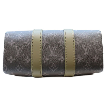 Louis Vuitton Monogram Eclipse Khaki Green Keepall Bandouliere 25 Boston Bag — view 5