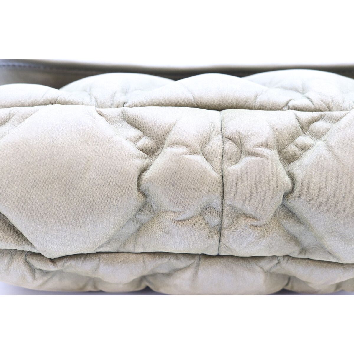 Chanel Khaki Bubble Quilt Calfskin Shoulder Bag — view 6