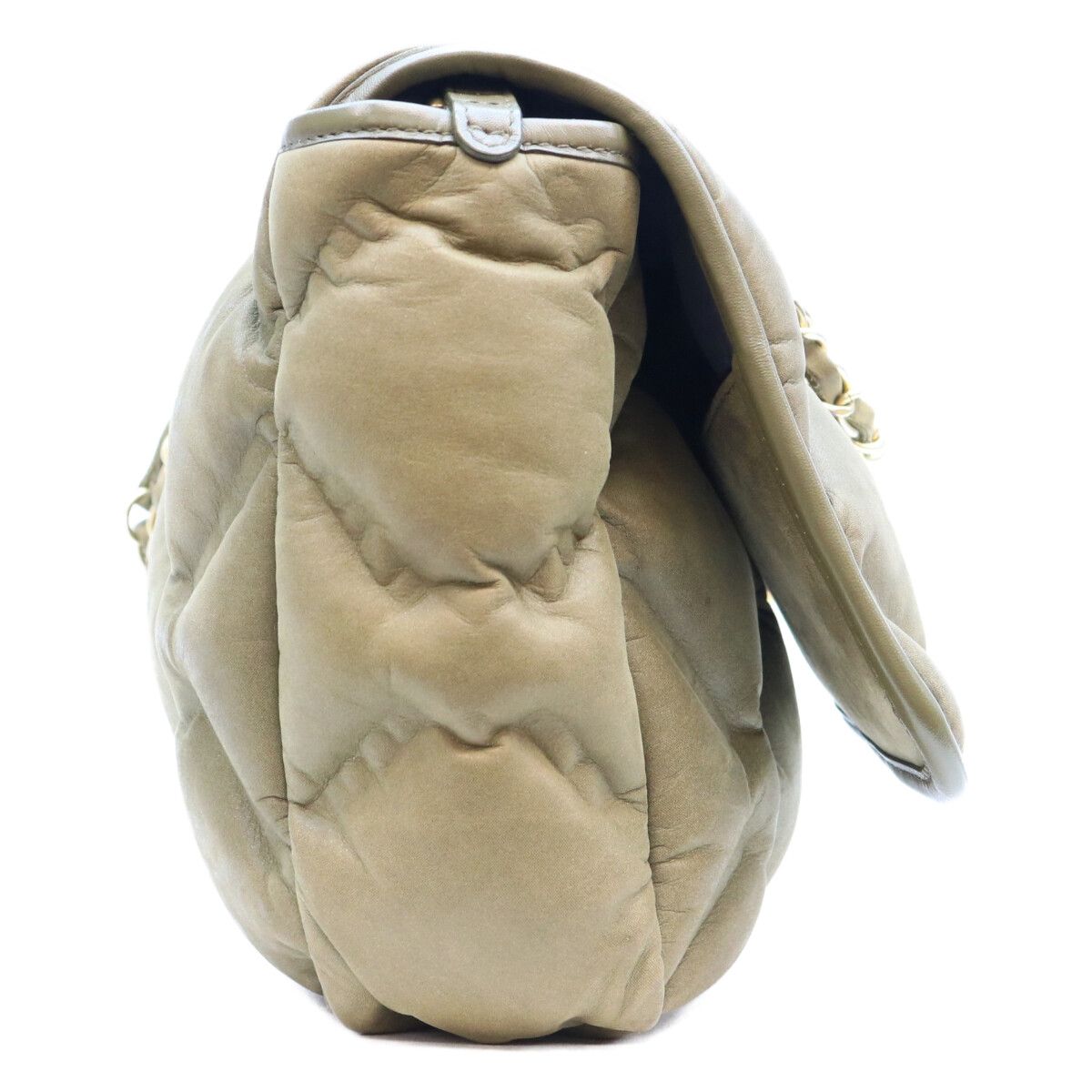 Chanel Khaki Bubble Quilt Calfskin Shoulder Bag — view 4