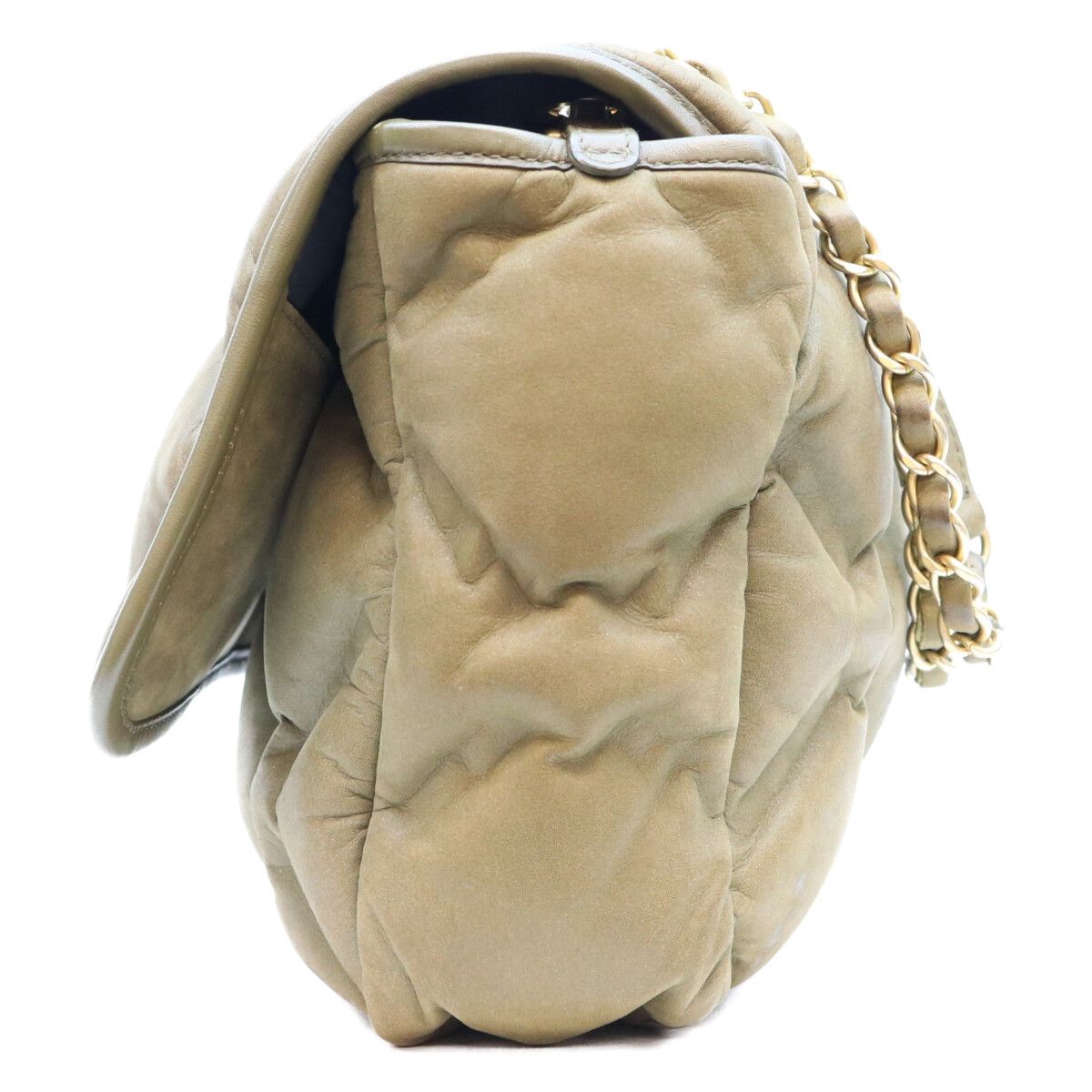 Chanel Khaki Bubble Quilt Calfskin Shoulder Bag — view 2