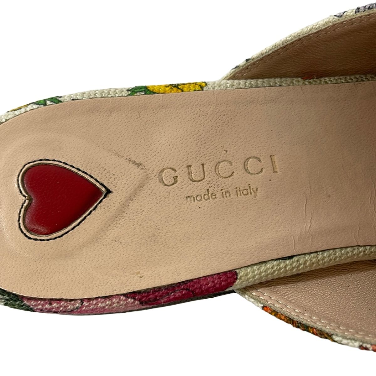 Gucci Mules White Green Multi Horsebit Flora — view 5