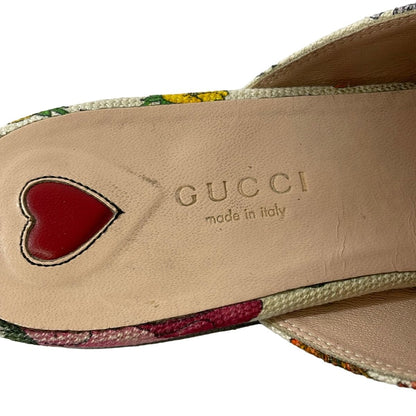 Gucci Mules White Green Multi Horsebit Flora — view 5