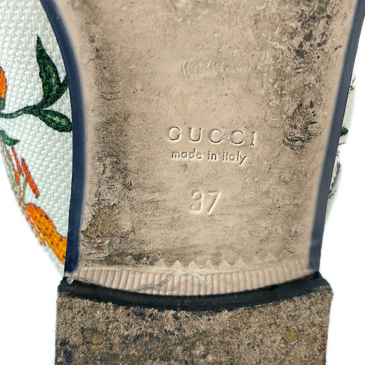 Gucci Mules White Green Multi Horsebit Flora — view 6