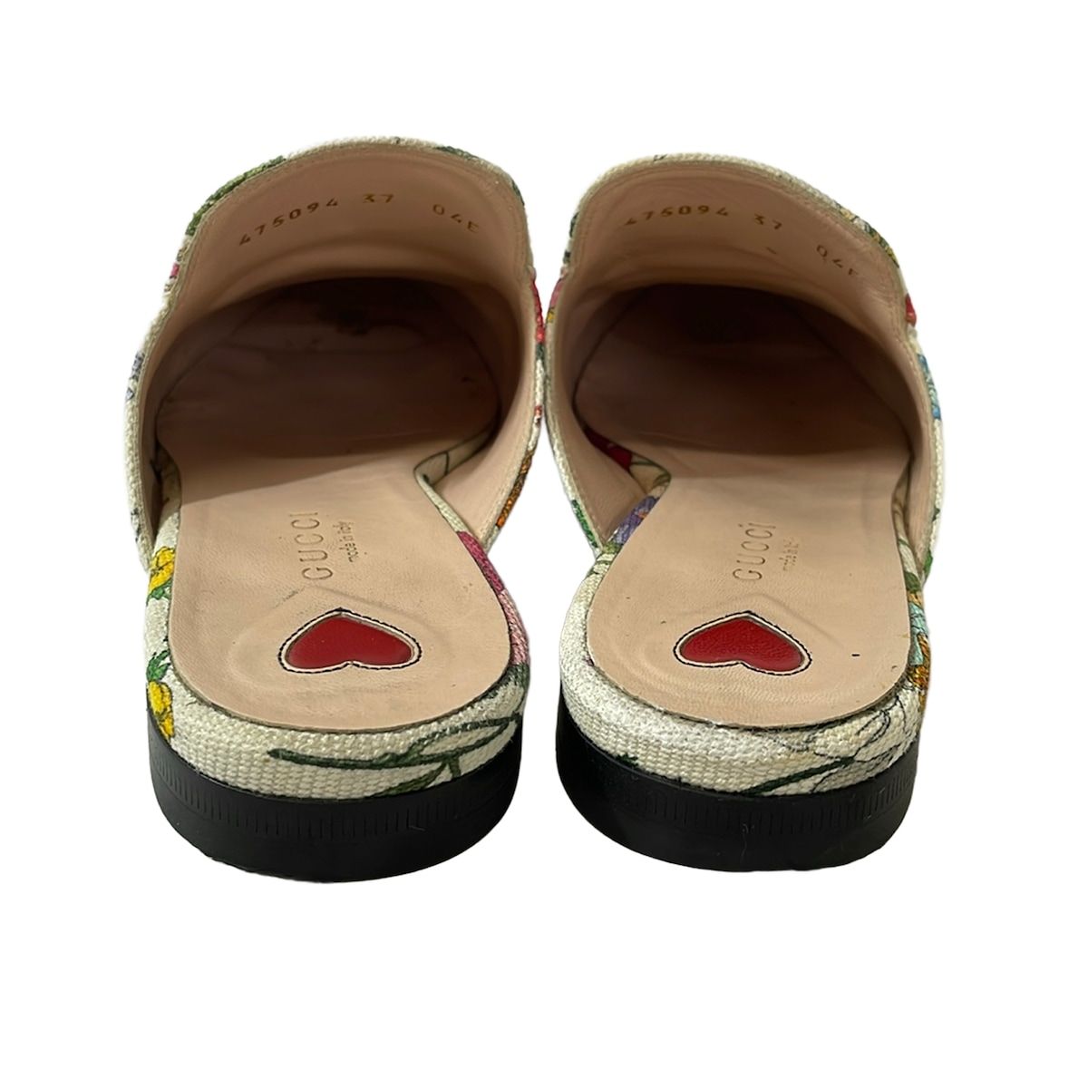Gucci Mules White Green Multi Horsebit Flora — view 3