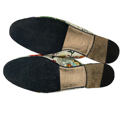 Gucci Mules White Green Multi Horsebit Flora — view 4