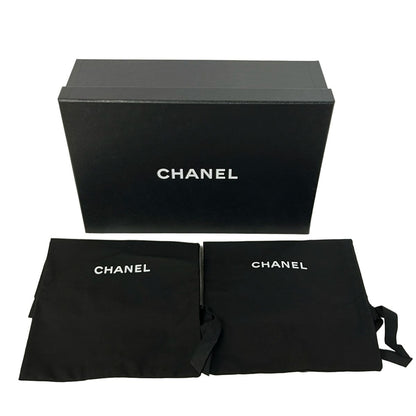 Chanel Flat Shoes Black Clear CC Logo Mesh — view 8
