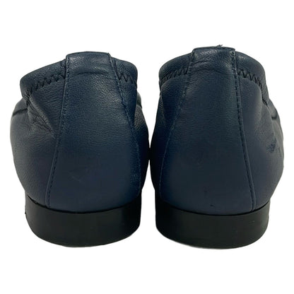 Chanel Flat Shoes Dark Navy Black CC Logo Lambskin — view 3