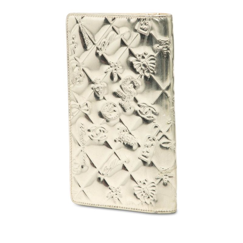 Chanel Icon Symbol Charm Wallet Gold Patent Leather — view 2