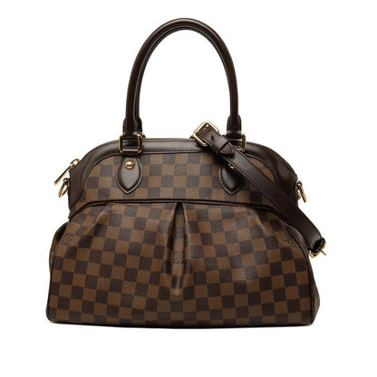 Louis Vuitton Damier Trevi PM 2-Way Shoulder Bag Brown Leather