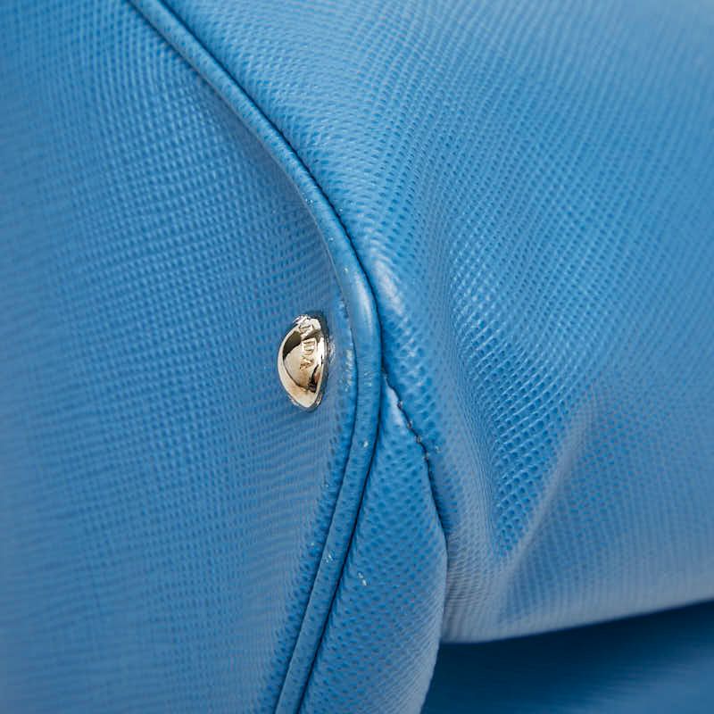 Prada Tote Bag Blue Saffiano Leather — view 4