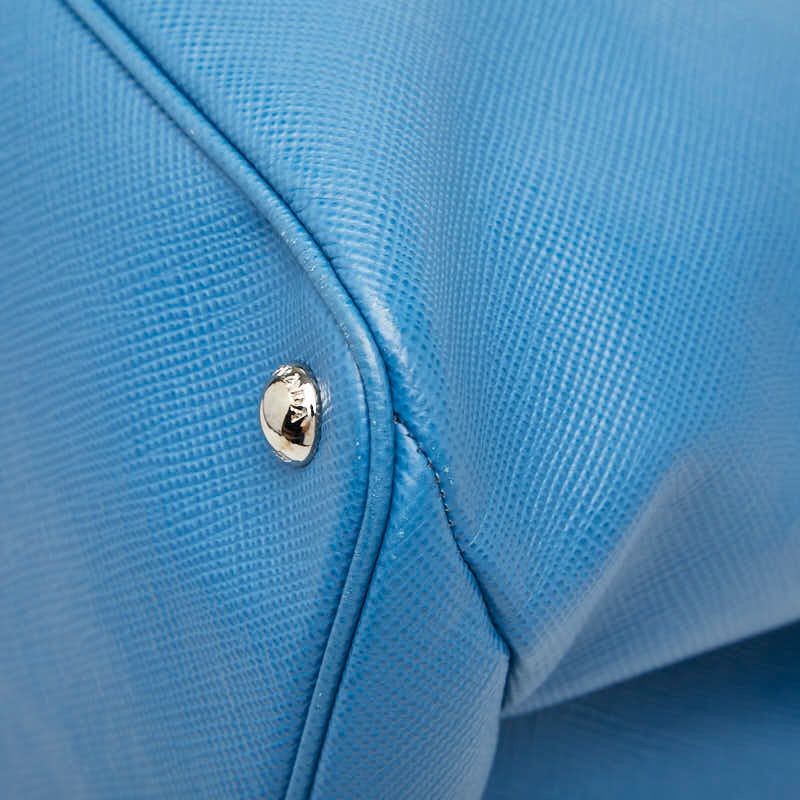 Prada Tote Bag Blue Saffiano Leather — view 6