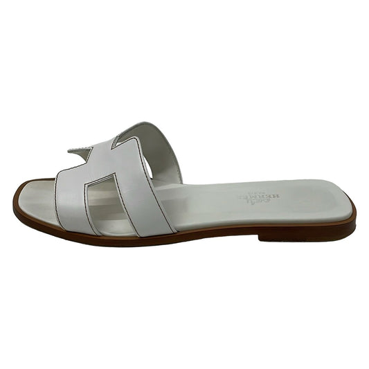 Hermes Mules Oran White Leather