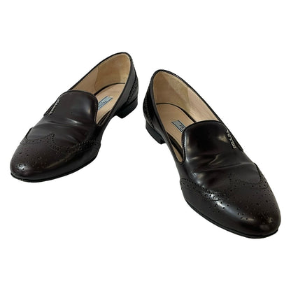 Prada Loafers Dark Brown Leather — view 2