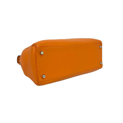 Hermes Kelly 35 Chevre Leather 2-Way Shoulder Bag Orange — view 7