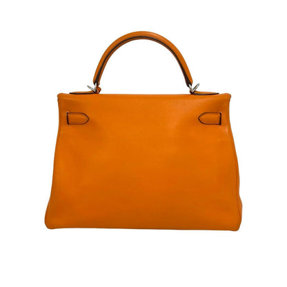 Hermes Kelly 35 Chevre Leather 2-Way Shoulder Bag Orange — view 3