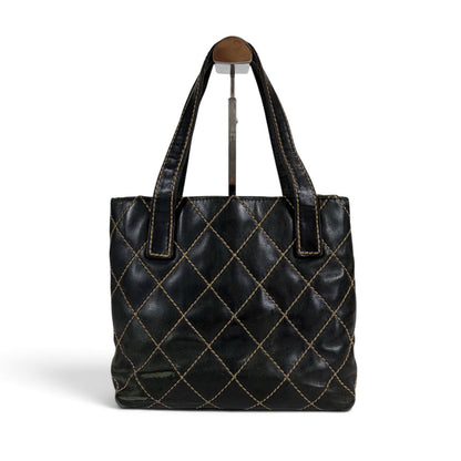 Chanel Wild Stitch Tote Bag Black Mini — view 3
