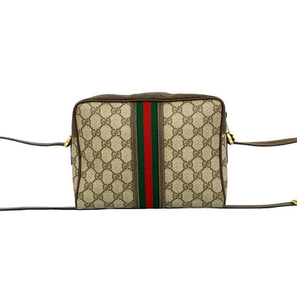 Gucci Vintage Sherry Line GG Pattern Logo Leather Shoulder Bag Pochette Brown — view 3