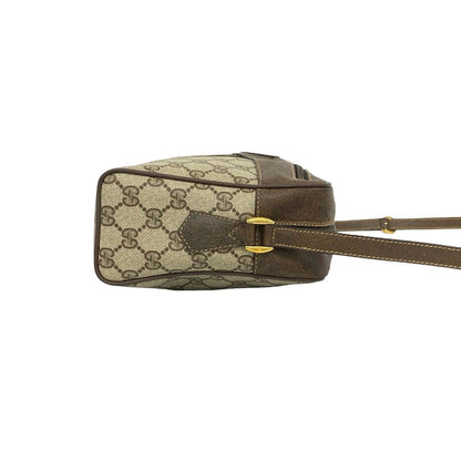 Gucci Vintage Sherry Line GG Pattern Logo Leather Shoulder Bag Pochette Brown — view 6