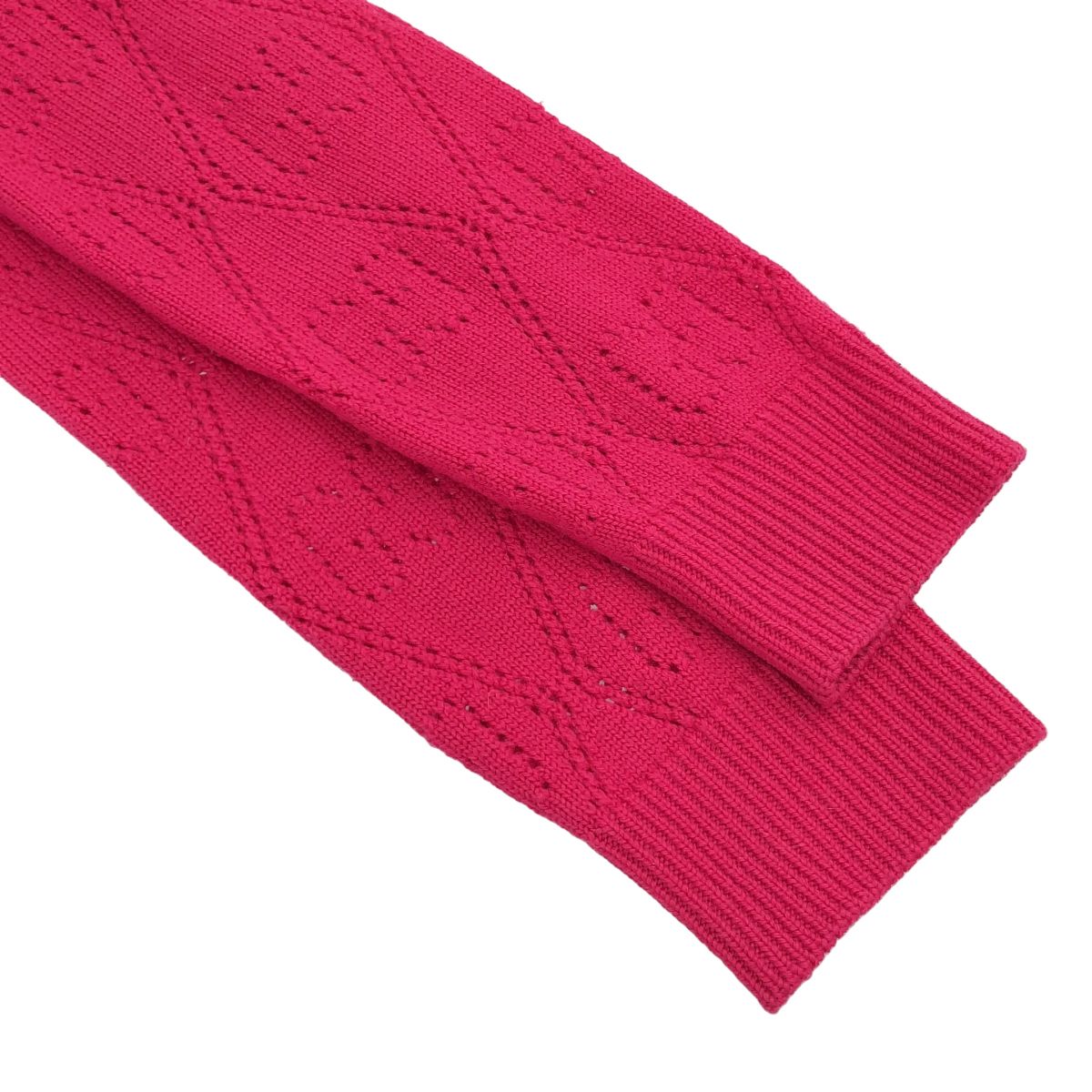 Gucci GG Perforated Crew Neck Knit Cardigan Pink — view 5