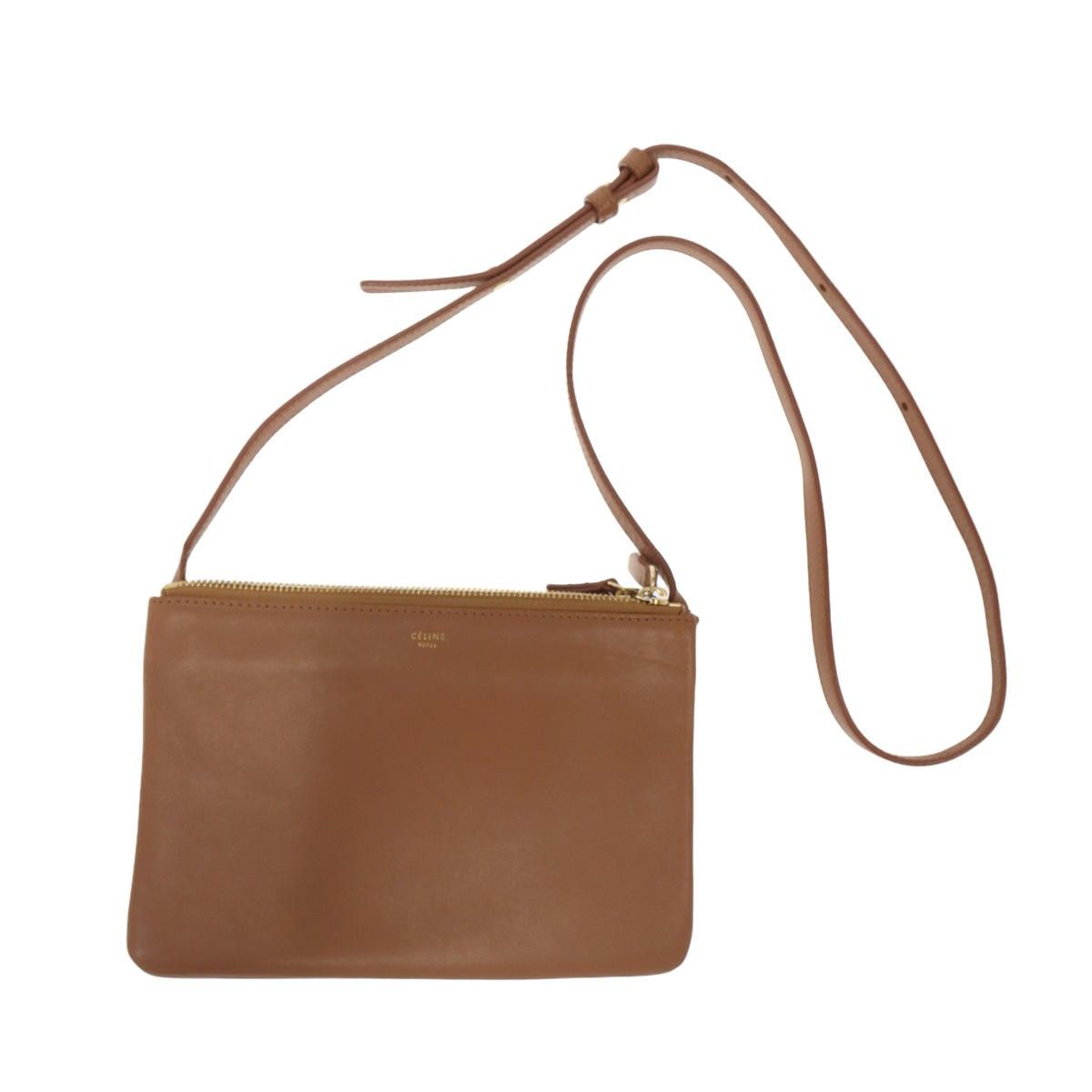 Celine by Phoebe Philo Trio Small Leather Shoulder Bag Brown