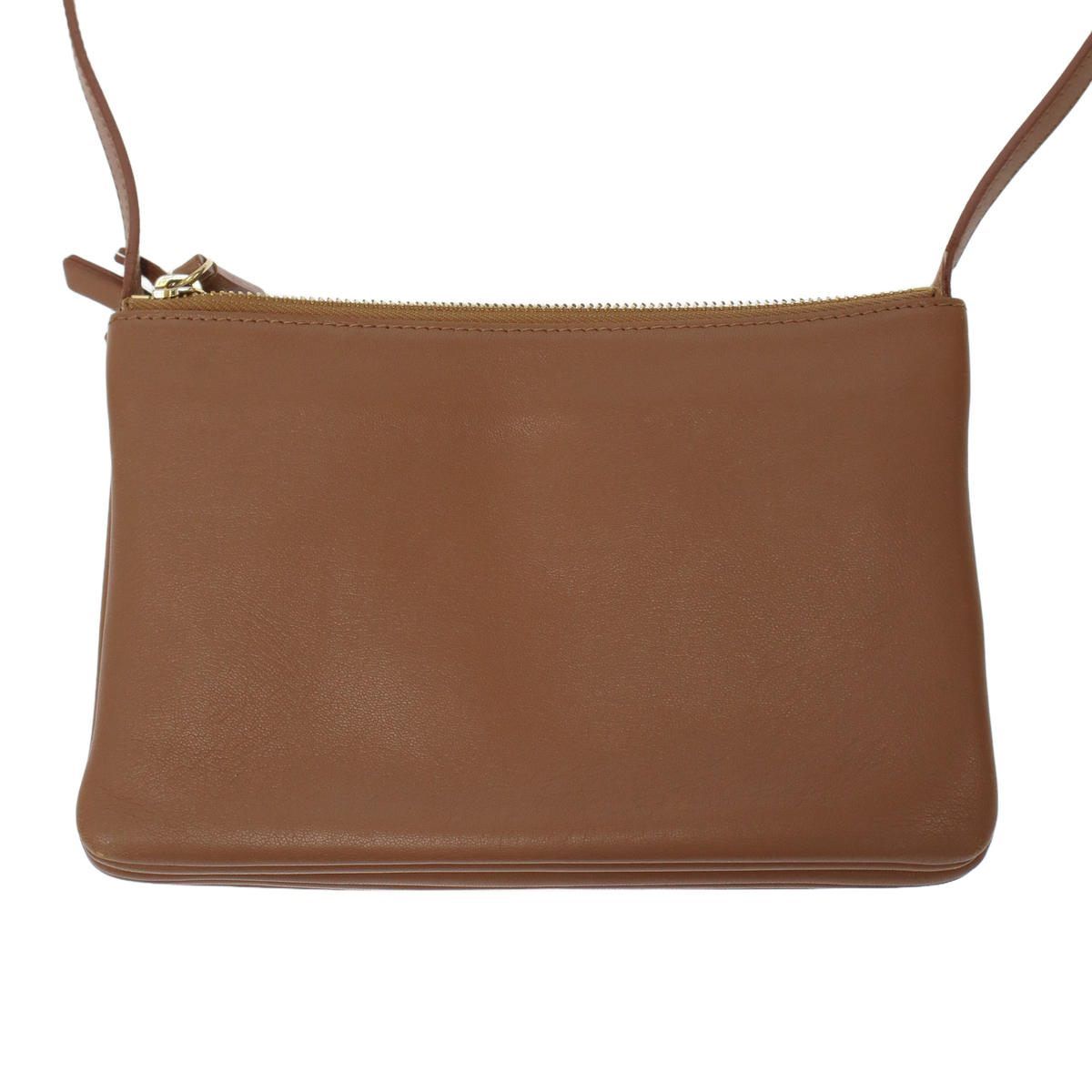 Celine by Phoebe Philo Trio Small Leather Shoulder Bag Brown — view 3