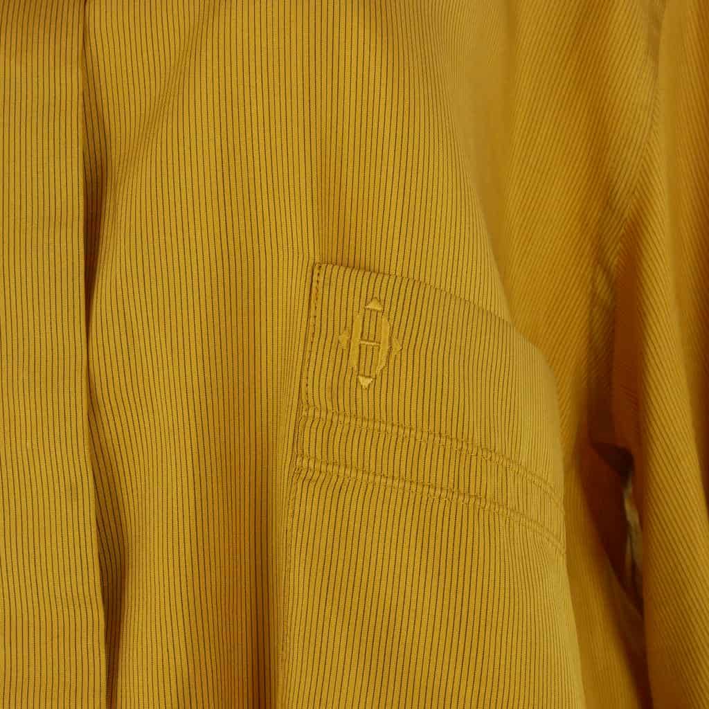 Hermes Cleric Shirt Blouse Long Sleeve Silk Yellow 44 — view 3
