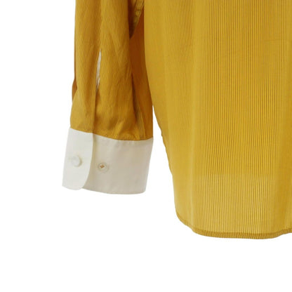 Hermes Cleric Shirt Blouse Long Sleeve Silk Yellow 44 — view 7